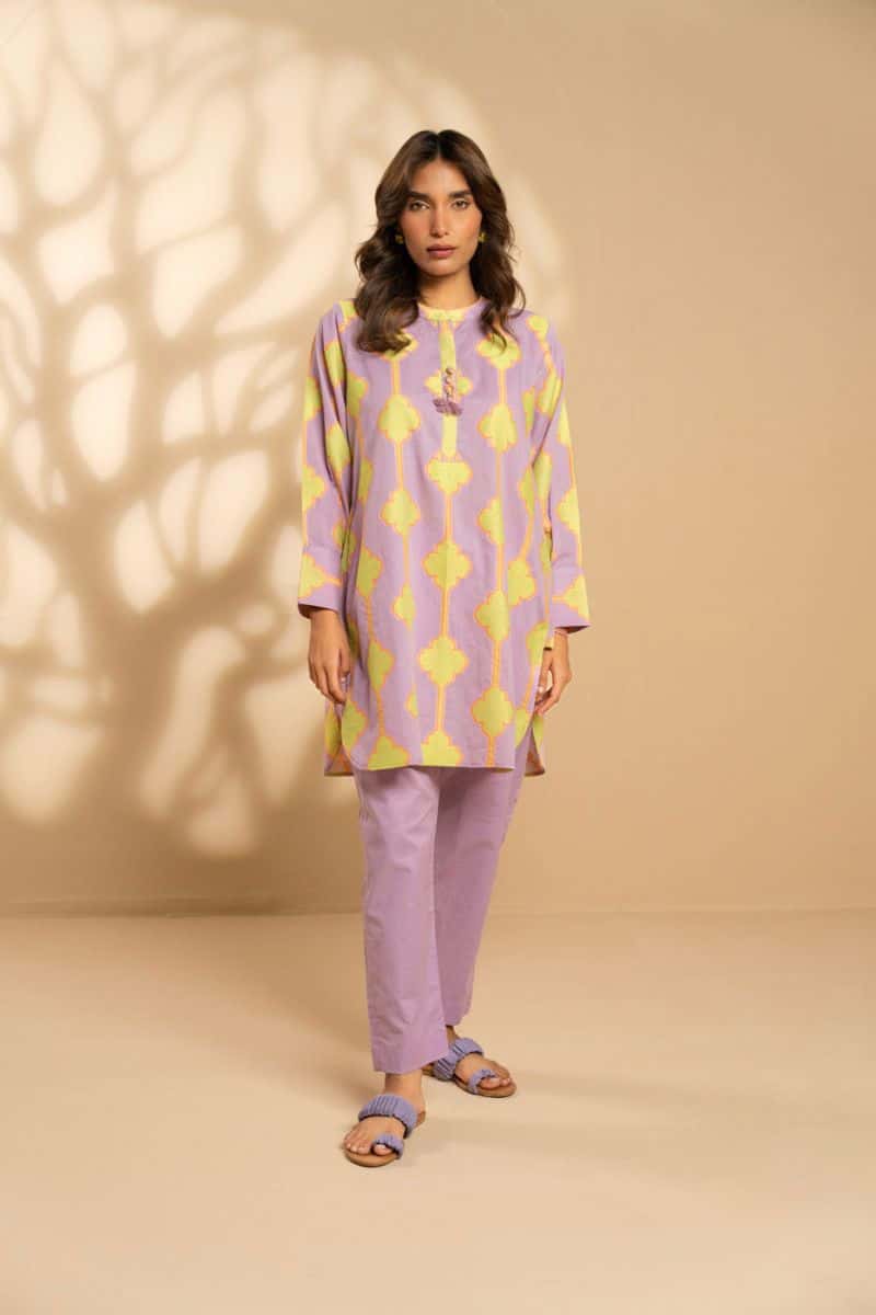 Purple Jacquard 2 Piece Ready-to-Wear Suit