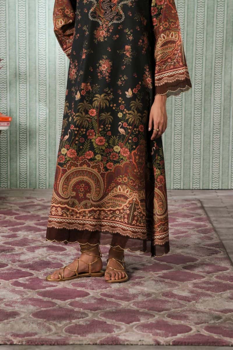 Printed Poly Khaddar Ready-to-Wear Suit - alternate view