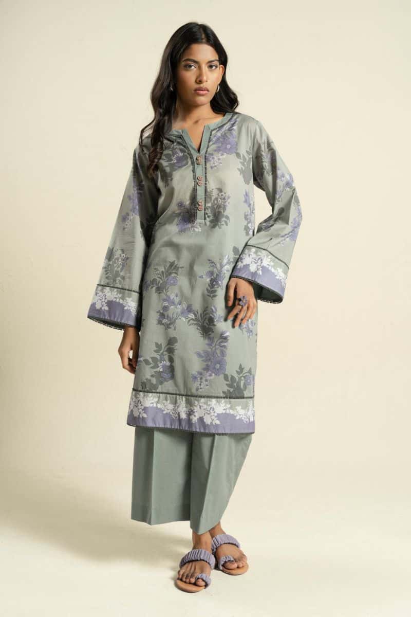 Sage Green Printed Lawn 2 Piece Dupatta