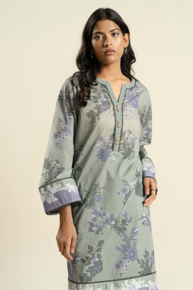 Sage Green Printed Lawn 2 Piece Dupatta - alternate view