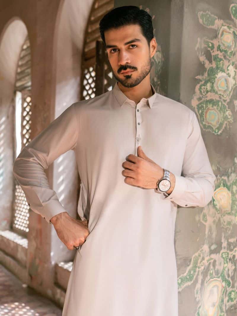 Ice Blue Kameez Shalwar - alternate view