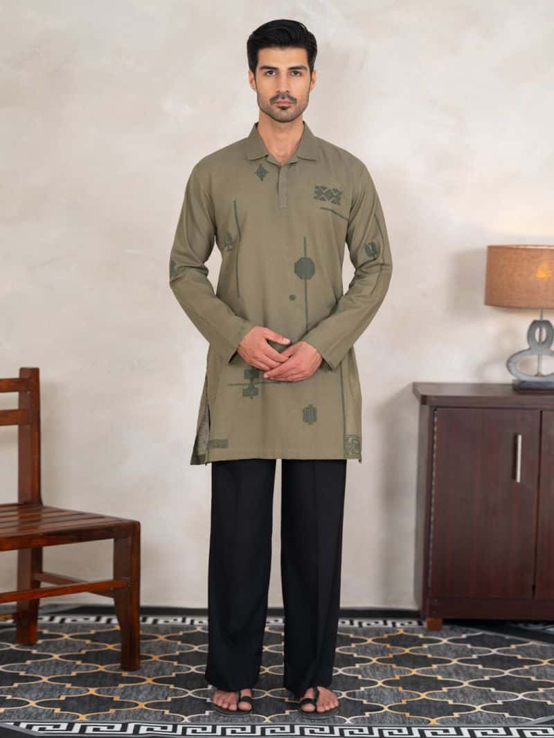 Sage Green Cotton Cut & Sew Kurta