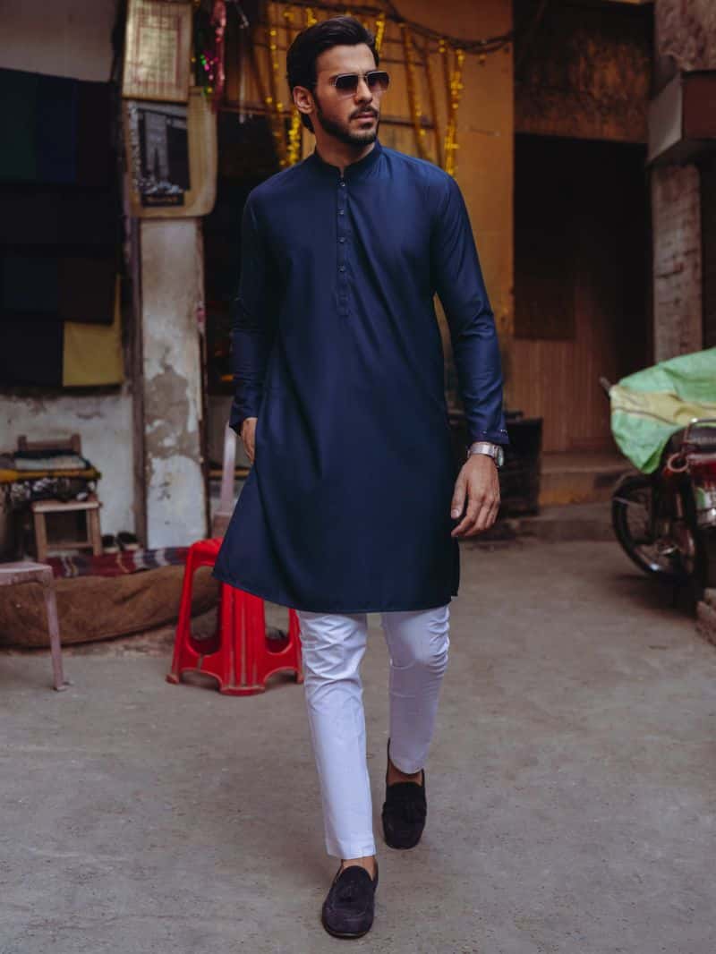 Midnight Blue Blended Kurta