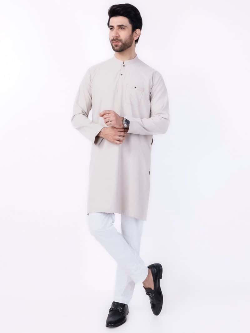Sand Brown Blended Kurta