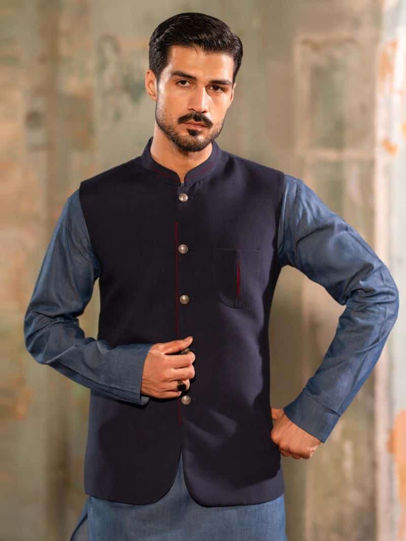 Midnight Blue Waistcoat - alternate view