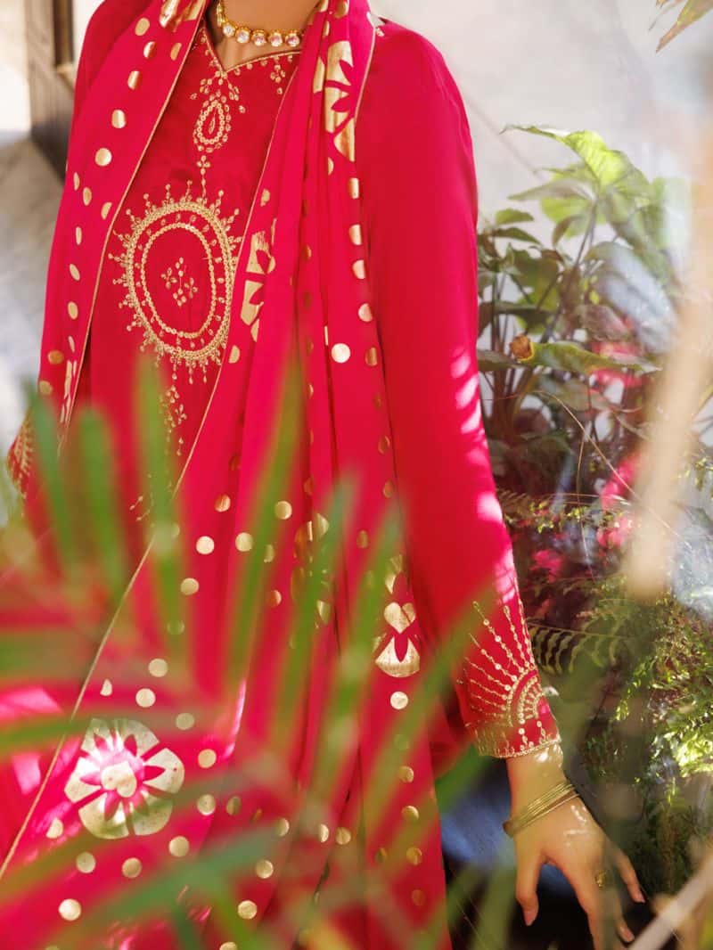 Fuchsia Viscose Sheesha Silk 3Pc Stitched - alternate view