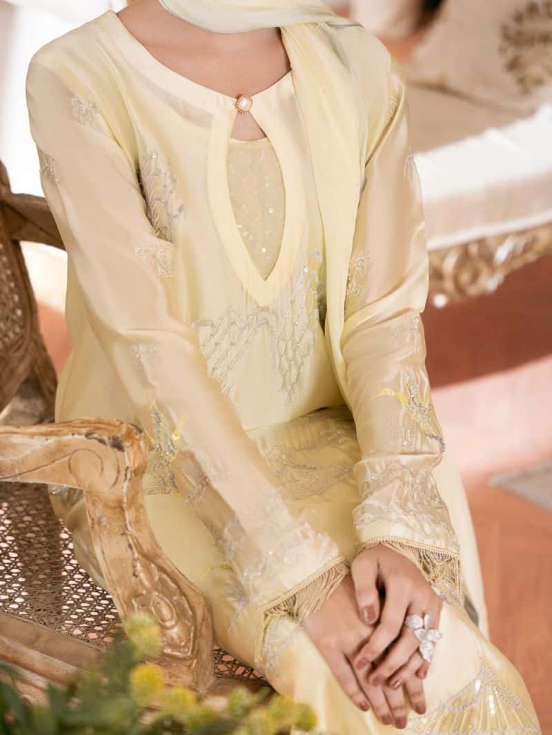 Lime Green Sheesha Silk Formal Stitched 3Pc - alternate view