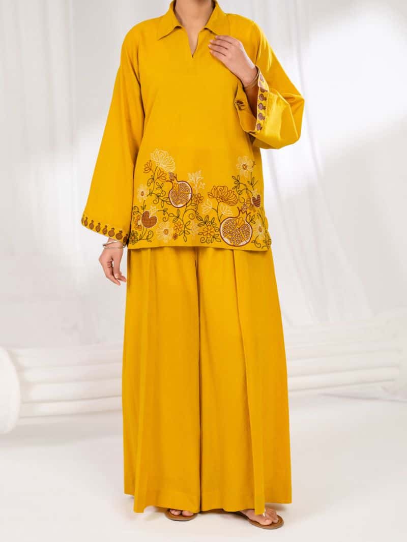 Lemon Dobby Stitched 2Pc