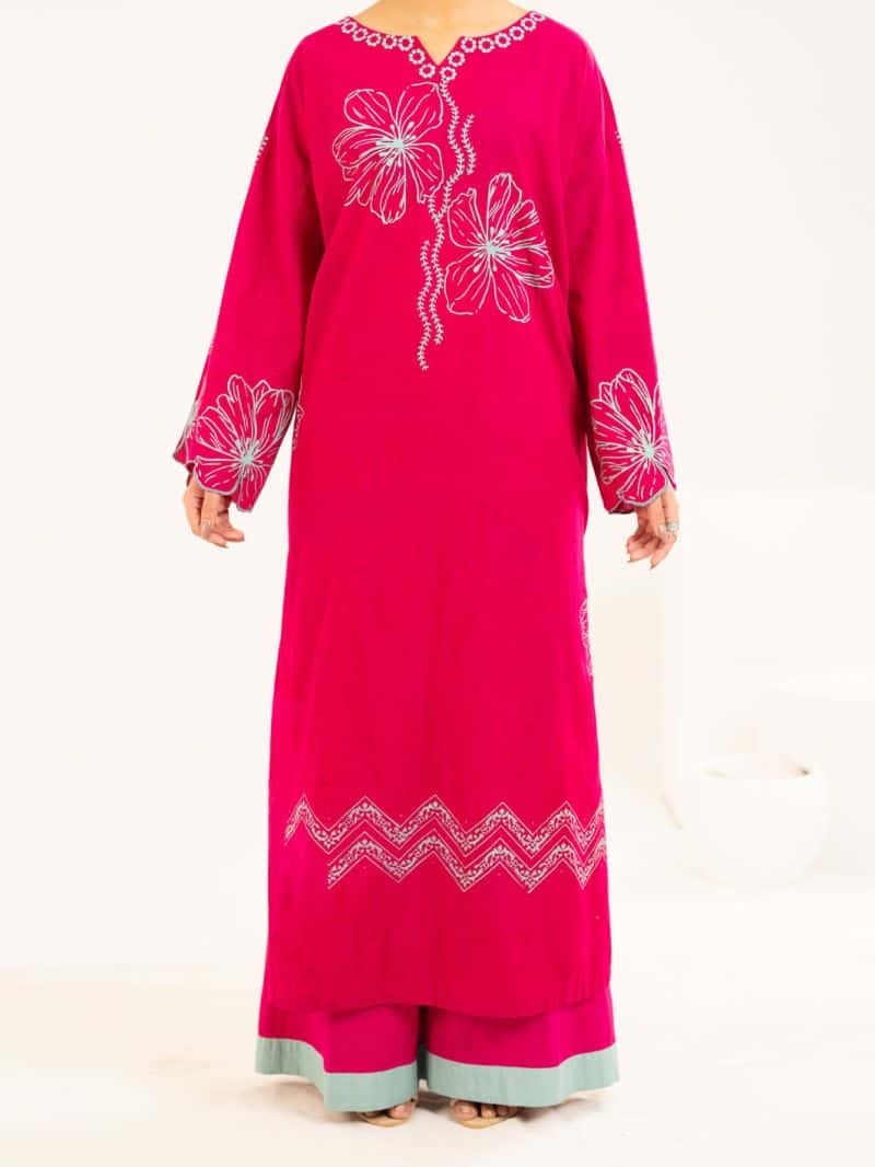 Fuchsia Lawn Stitched 2Pc