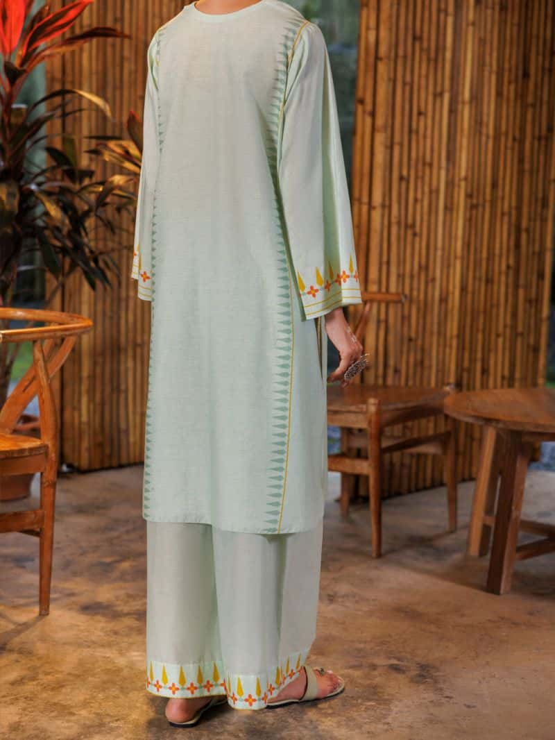 Sage Green Lawn Formal 2 Piece Stitched - alternate view