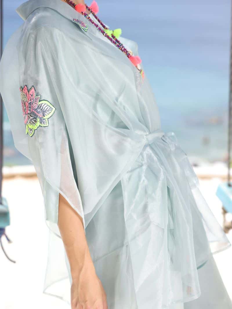 Ice Blue Shimmer Net Tunic - alternate view