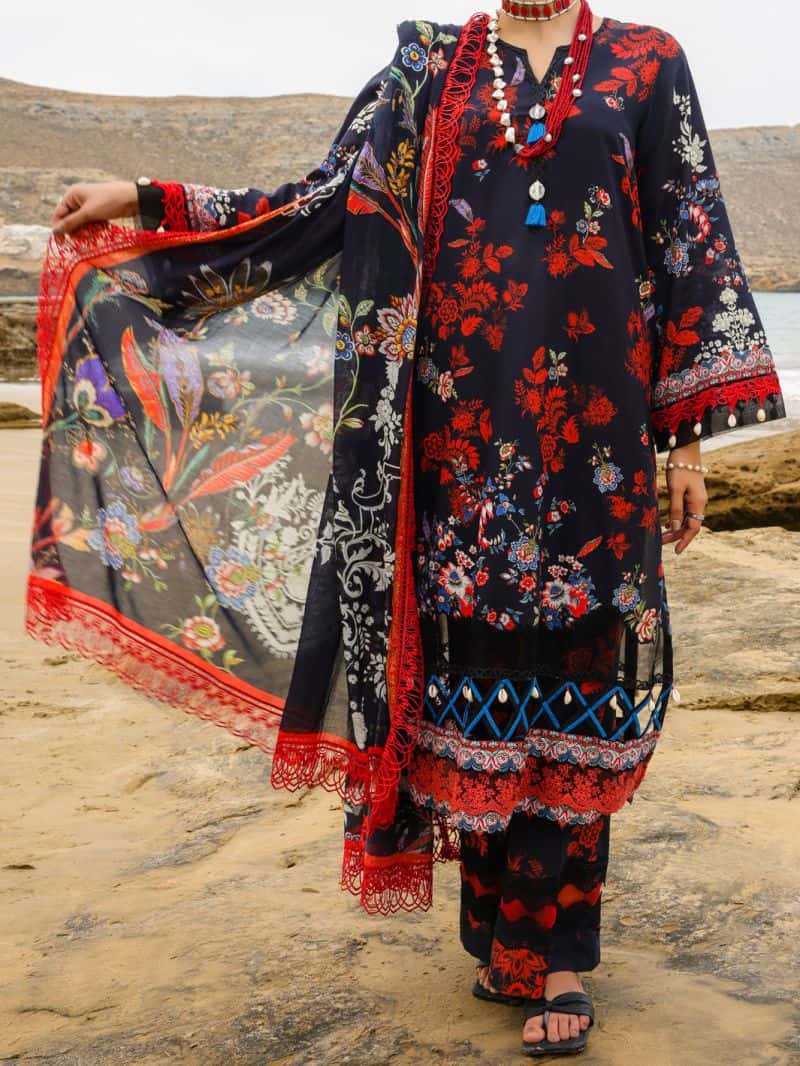 Black Lawn 3 Piece Unstitched