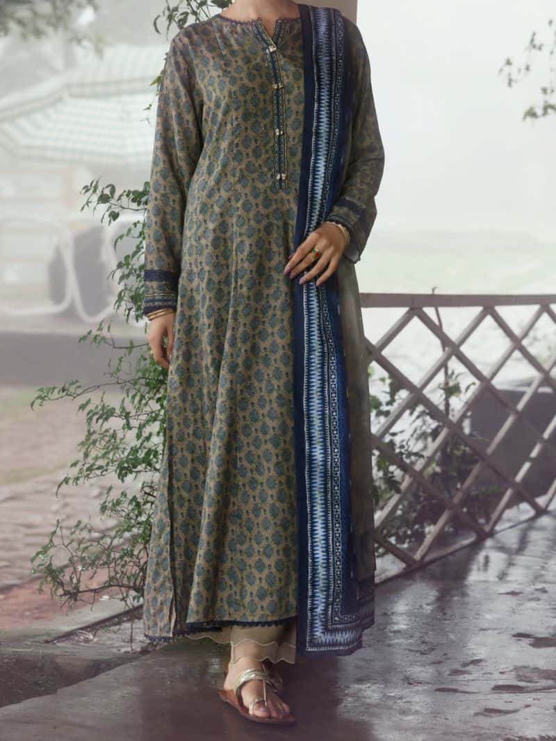 Sage Green Khaddar 2Pc Unstitched