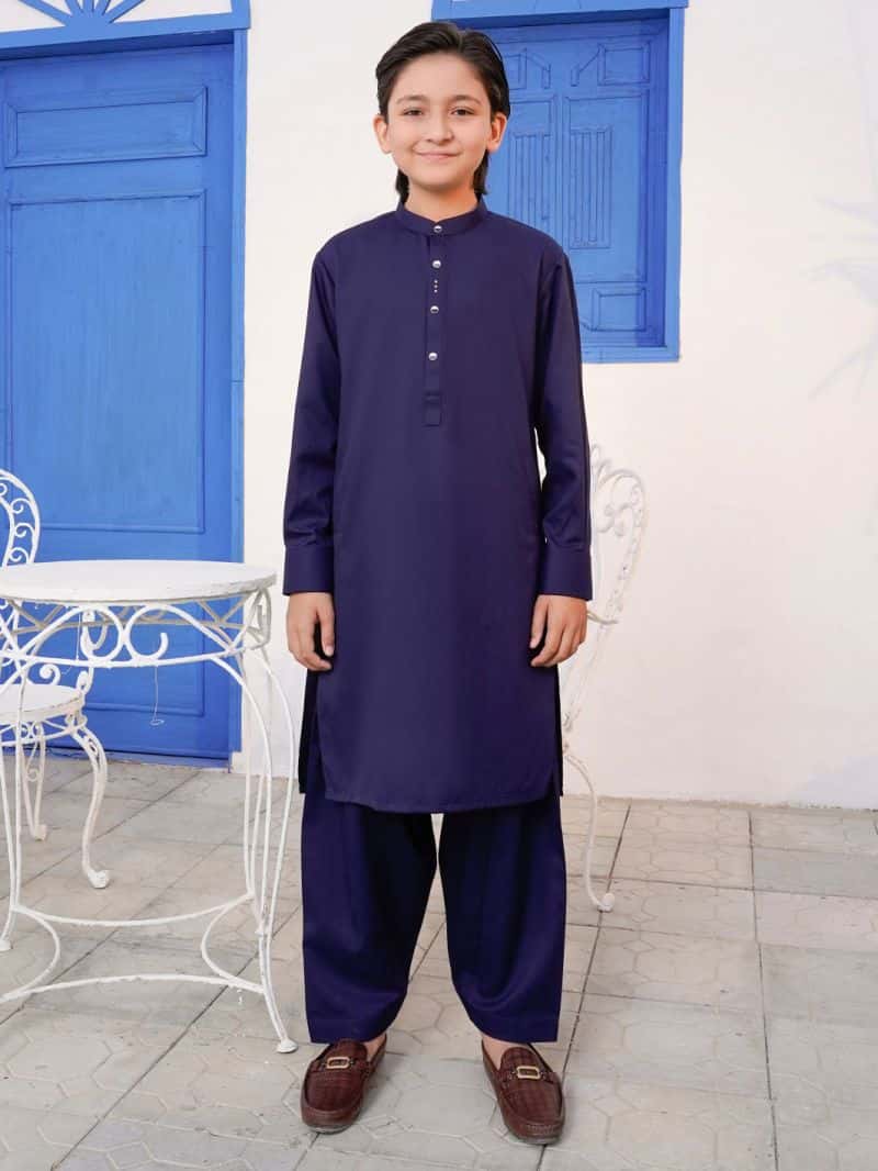 Midnight Blue Blended Kameez Shalwar