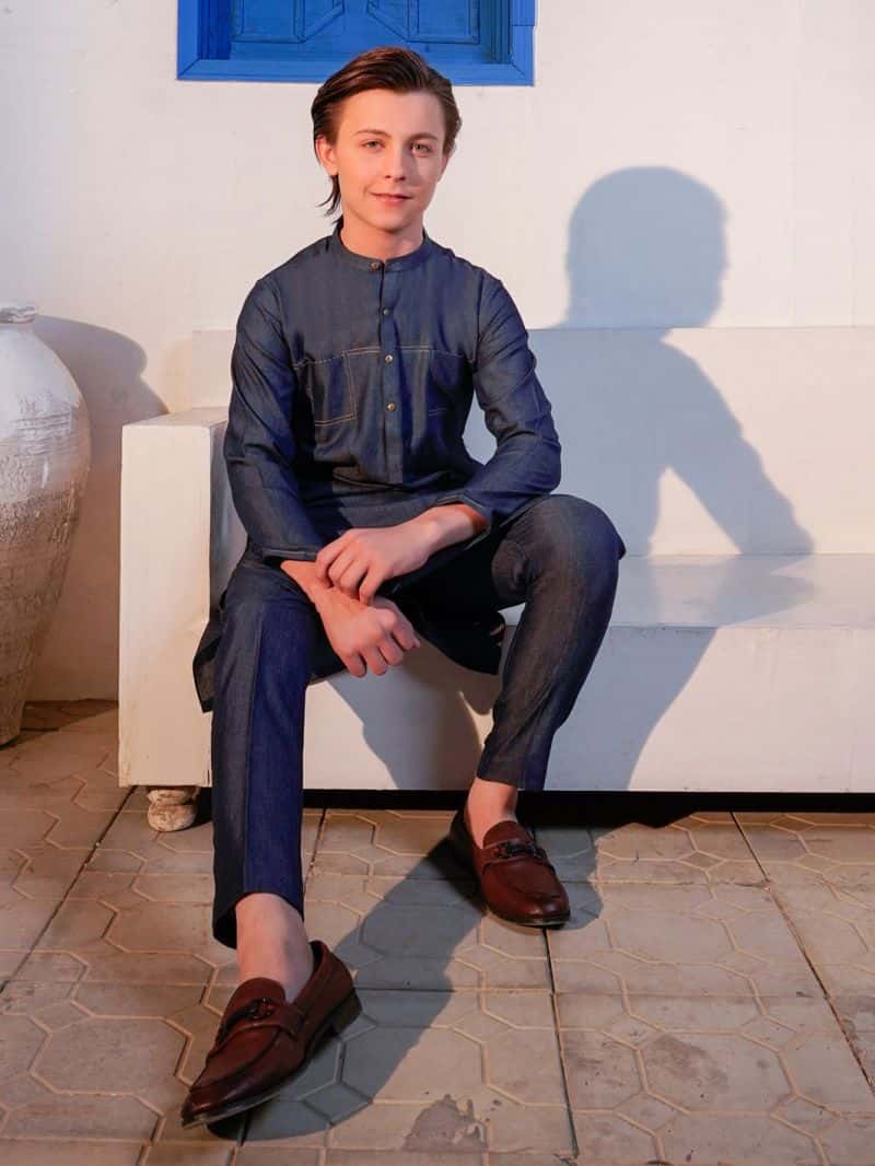 Indigo Blended Kurta Trouser - alternate view