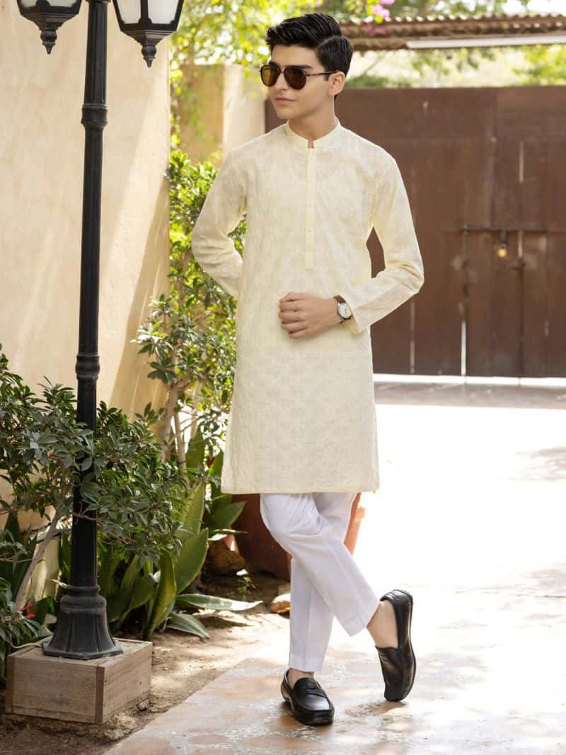 Lemon Yellow Cotton Kurta