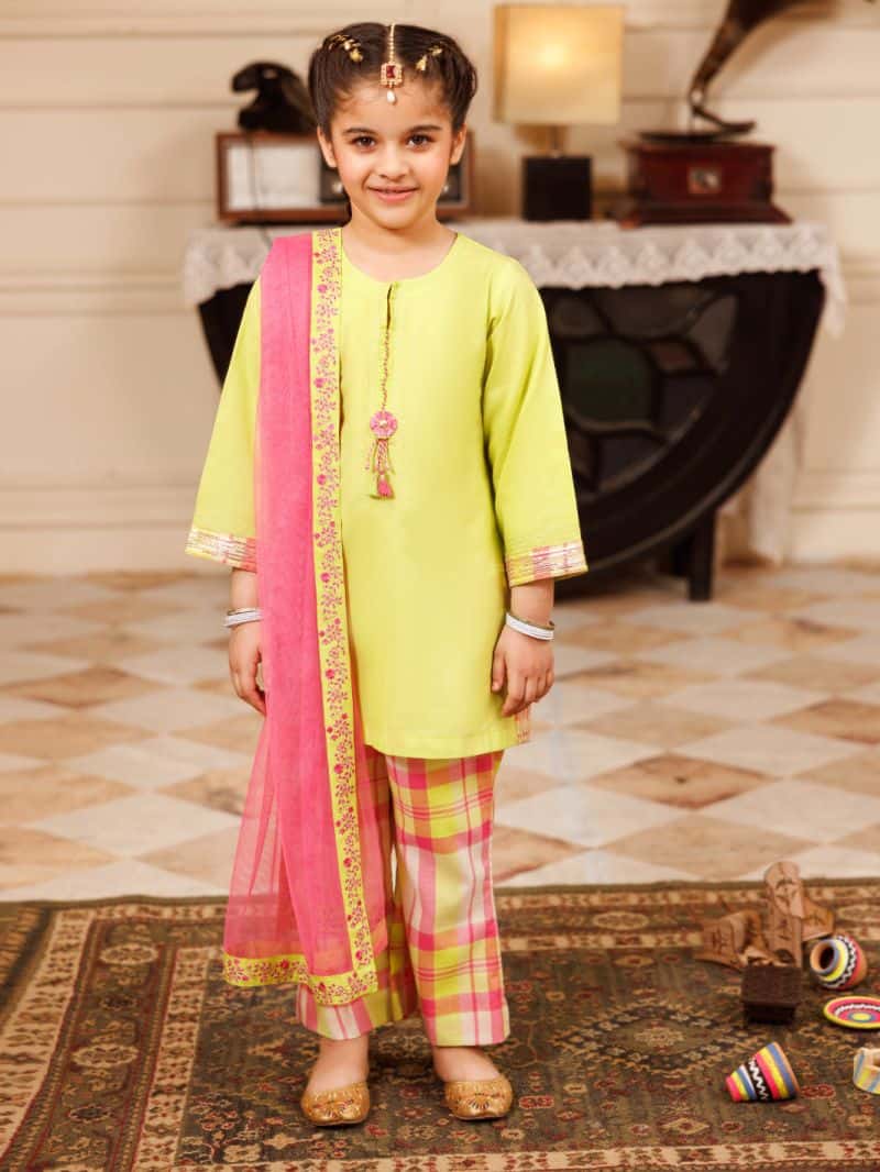 Parrot Green Dyed Formal 3Pc Stitched