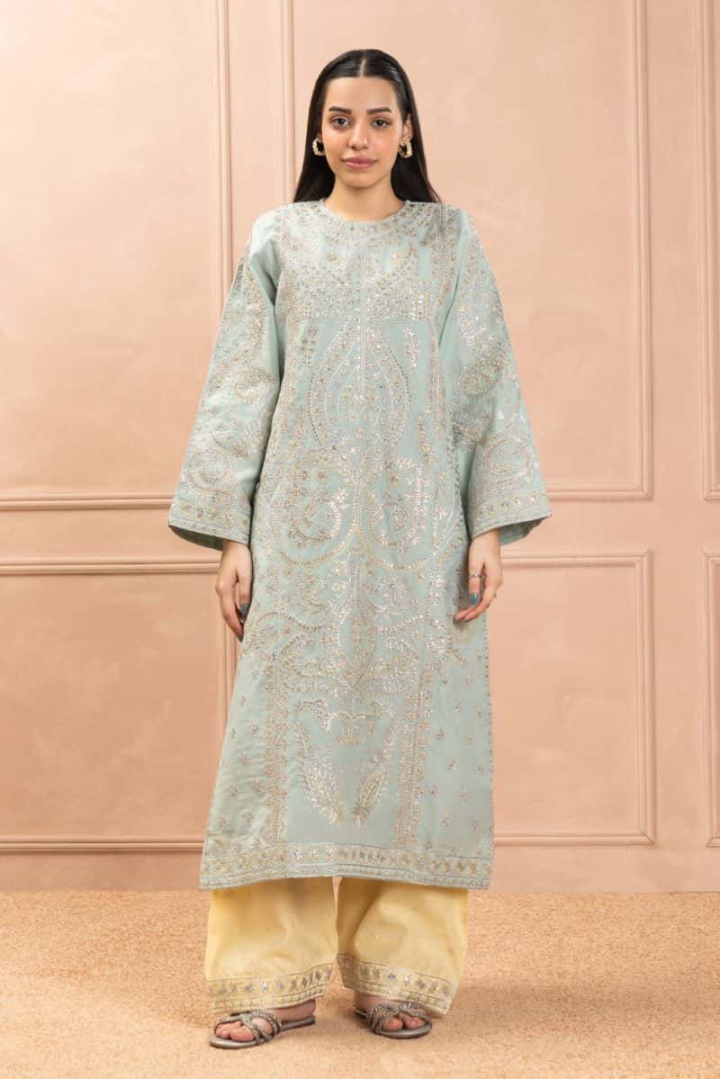 2 PIECE EMBROIDERED TWO TONE SUIT (LUXURY PRET) - alternate view