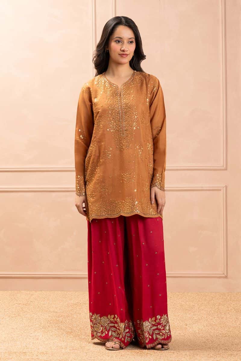 2 PIECE EMBROIDERED RAW SILK SUIT (LUXURY PRET) - alternate view