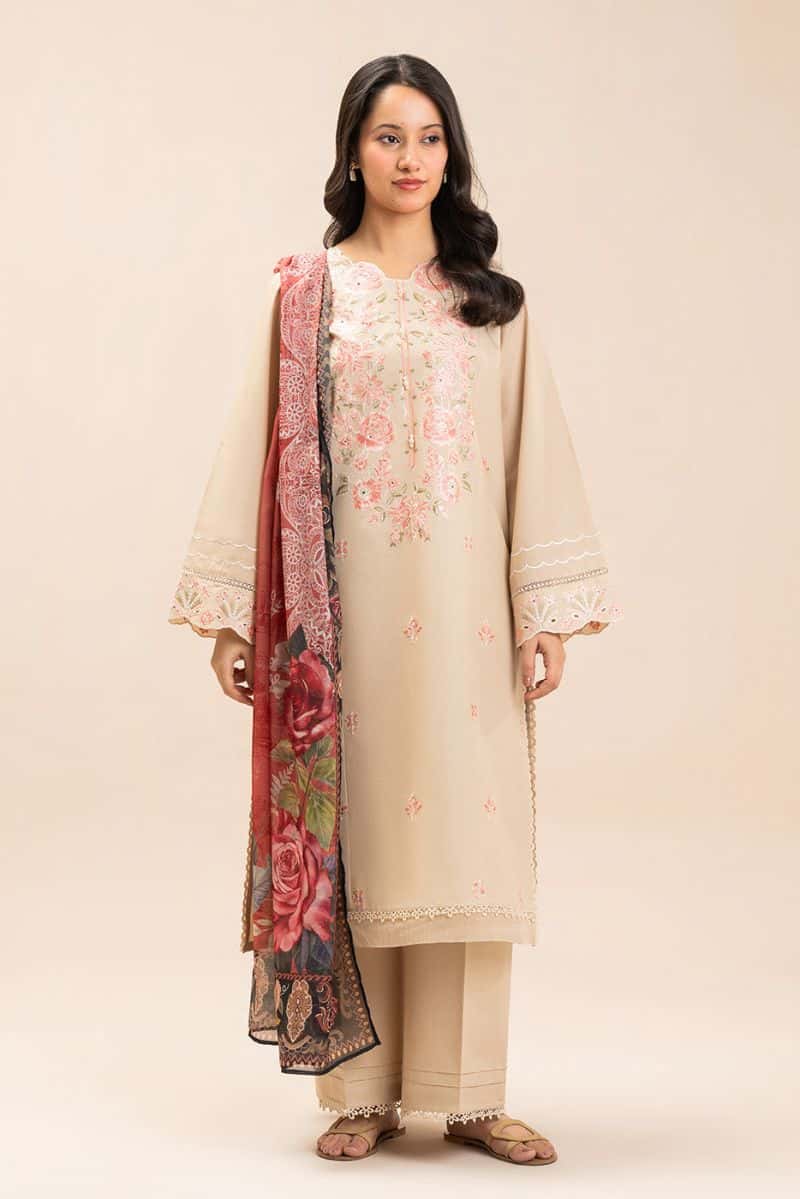 2 PIECE EMBROIDERED LAWN SUIT-PETAL WHISPER (UNSTITCHED) - alternate view