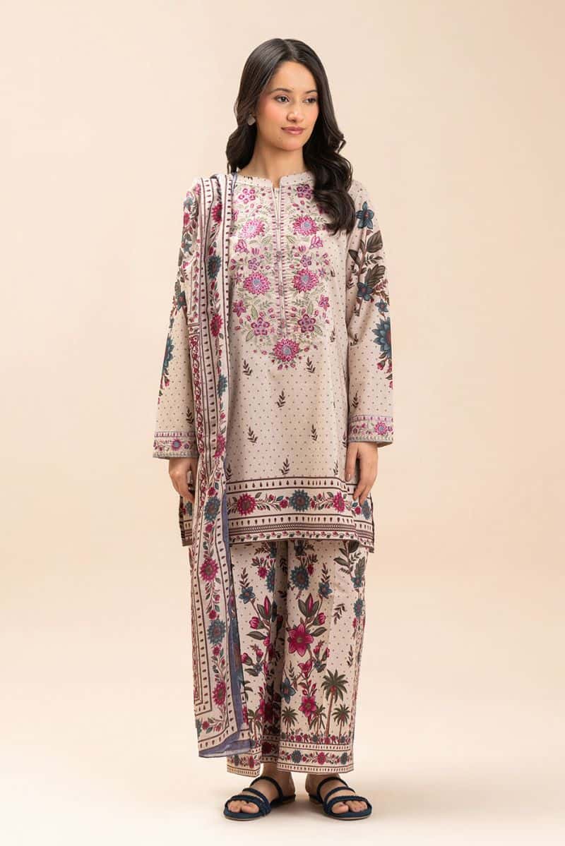 3 PIECE EMBROIDERED LAWN SUIT-FLEUR CHARM (UNSTITCHED) - alternate view