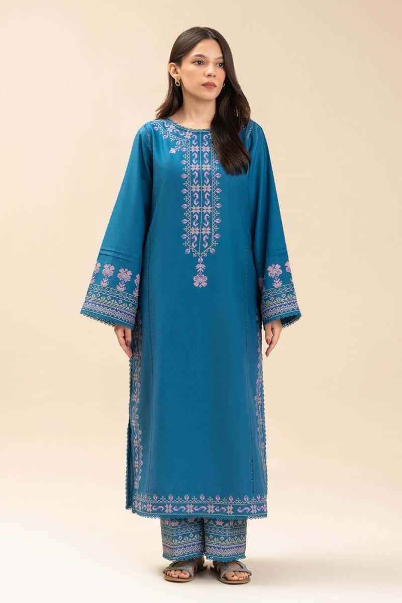 2 PICE EMBROIDERED LAWN SUIT-MARINE CHARM (UNSTITCHED) - alternate view