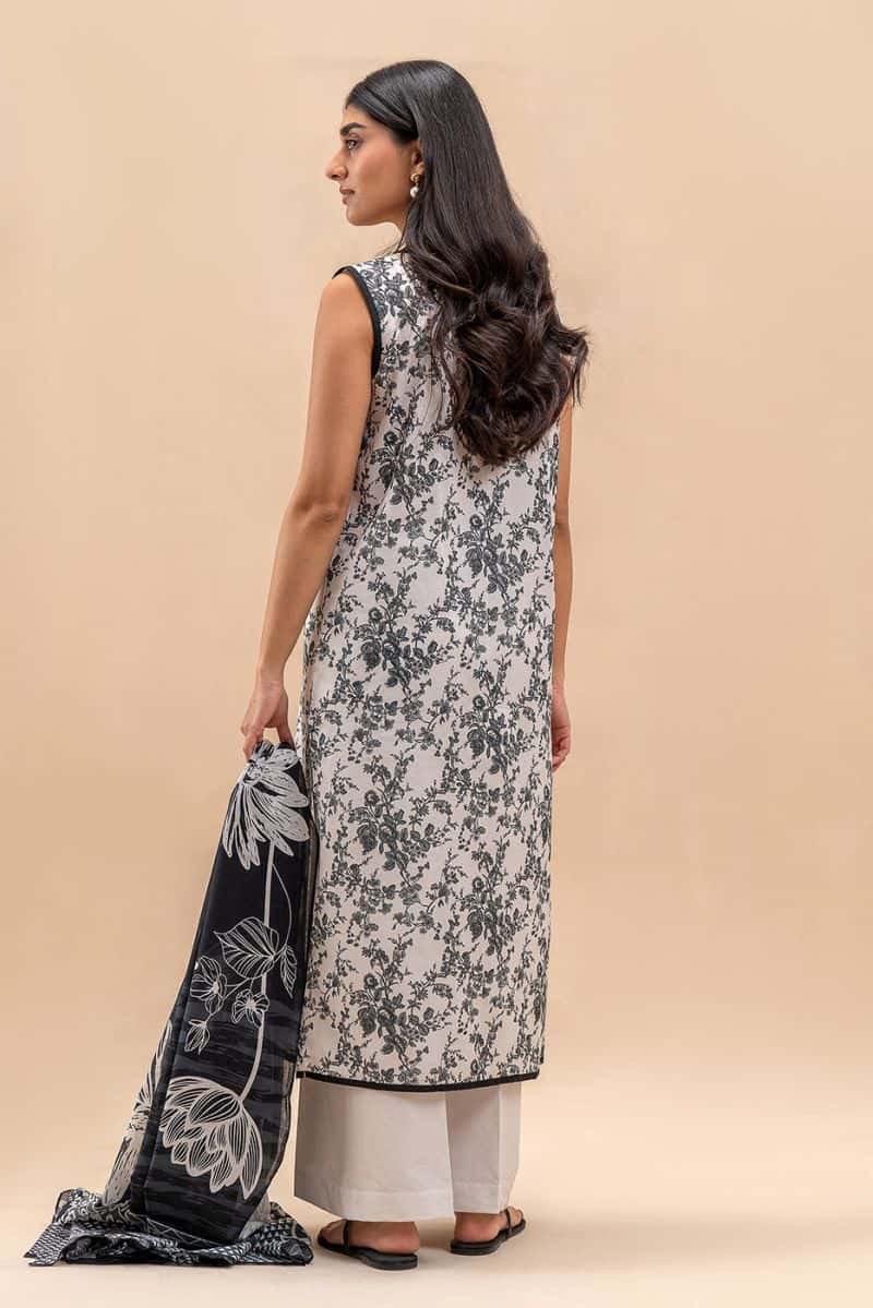 2 PIECE PRINTED LAWN SUIT-RAVEN BLISS (UNSTITCHED) - alternate view