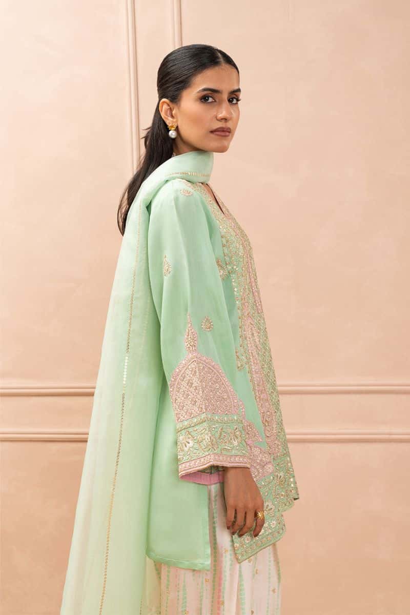 2 PIECE EMBROIDERED RAW SILK SUIT (LUXURY PRET) - alternate view