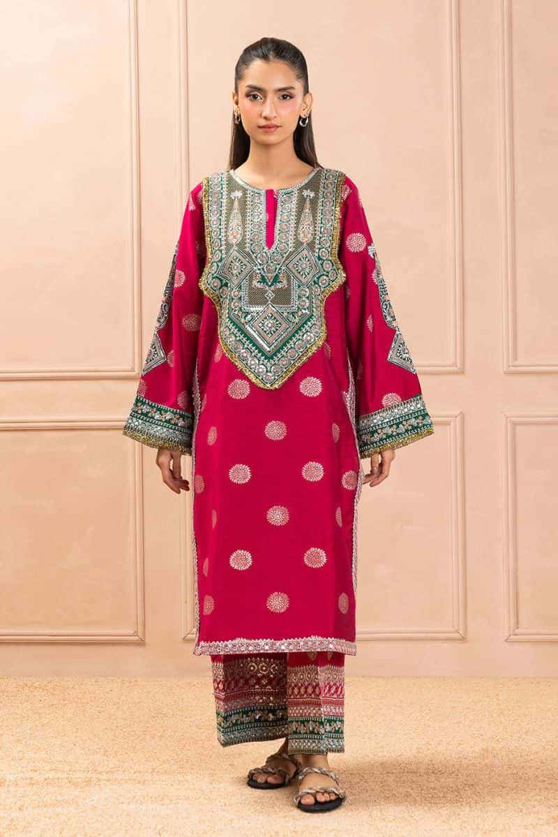 2 PIECE EMBROIDERED RAWSILK SUIT (LUZURY PRET) - alternate view