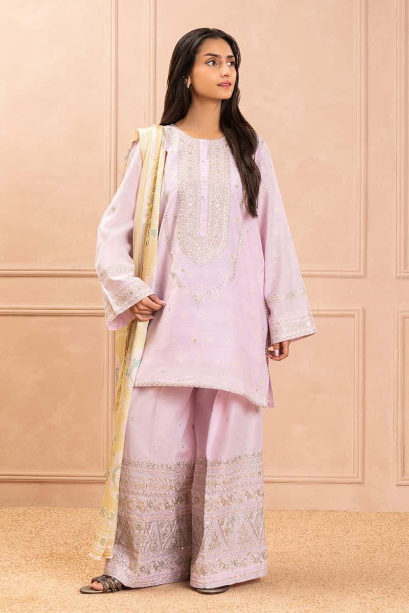 3 PIECE EMBROIDERED ZARI JACQUARD SUIT (LUXURY PRET) - alternate view