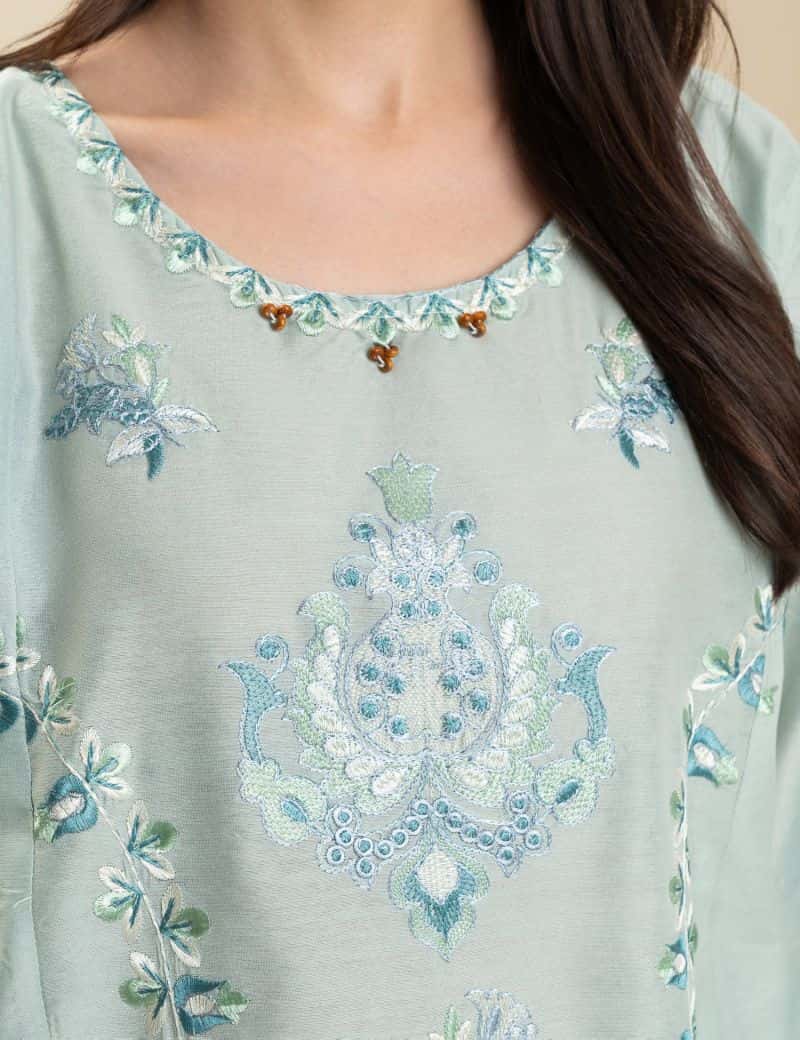2 PIECE FLORAL EMBROIDERED SUIT - alternate view