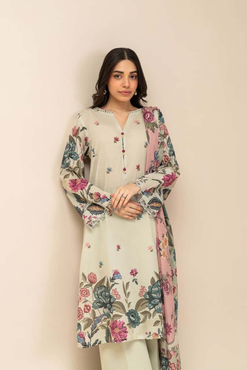 3 PIECE PRINTED LAWN SUIT-BOTANIC BLISS (UNSTITCHED)