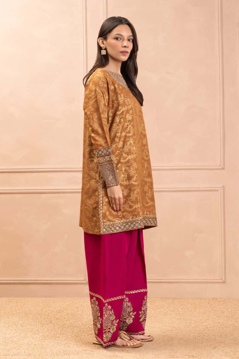 EMBROIDERED RAW SILK SHIRT (LUXURY PRET) - alternate view