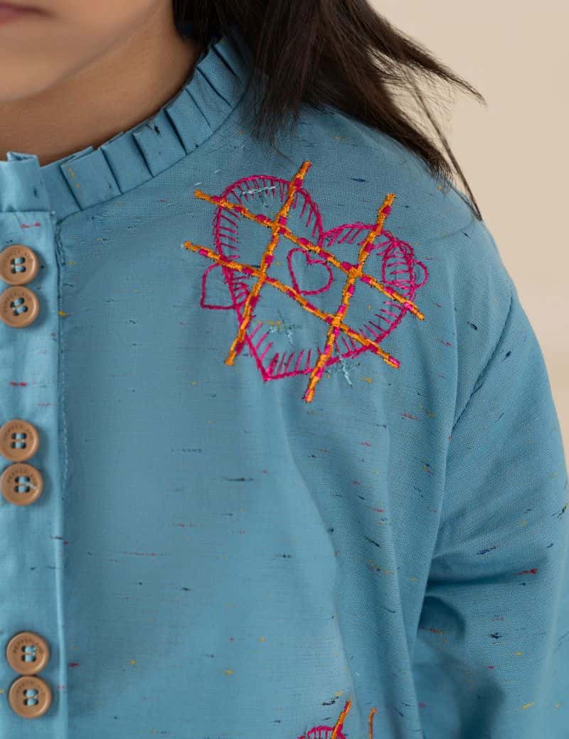 2 PIECE HEART EMBROIDERED SUIT - alternate view