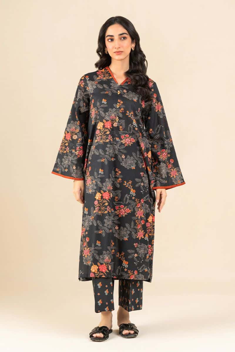 2 PIECE PRINTED TWO WAY SLUB SUIT (PRET) - alternate view