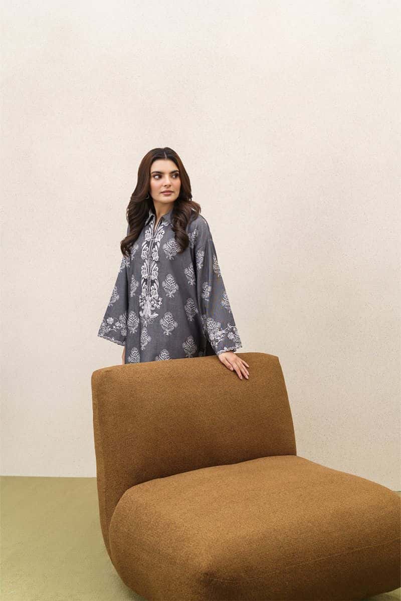 2 PIECE EMBROIDERED YARN DYED JACQUARD SUIT-TAUPE GRAY (UNSTITCHED)