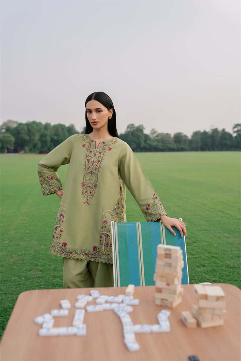 2 PIECE EMBROIDERED KHADDAR SUIT-PAISLEY RHYTHM ( UNSTITCHED ) - alternate view