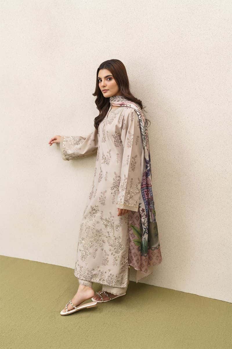 3 PIECE EMBROIDERED YARN DYED JACQUARD SUIT-AURELIA (UNSTITCHED)