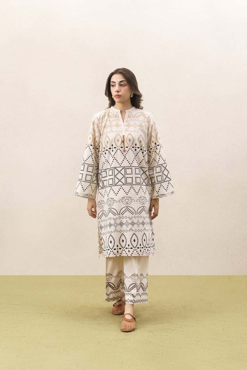 2 PIECE EMBROIDERED DOBBY SUIT (PRET) - alternate view
