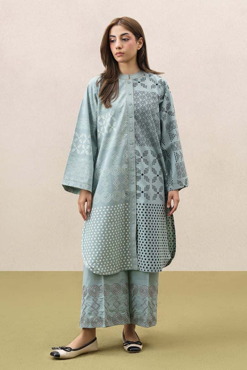 2 PIECE EMBROIDERED DOBBY SUIT (PRET) - alternate view