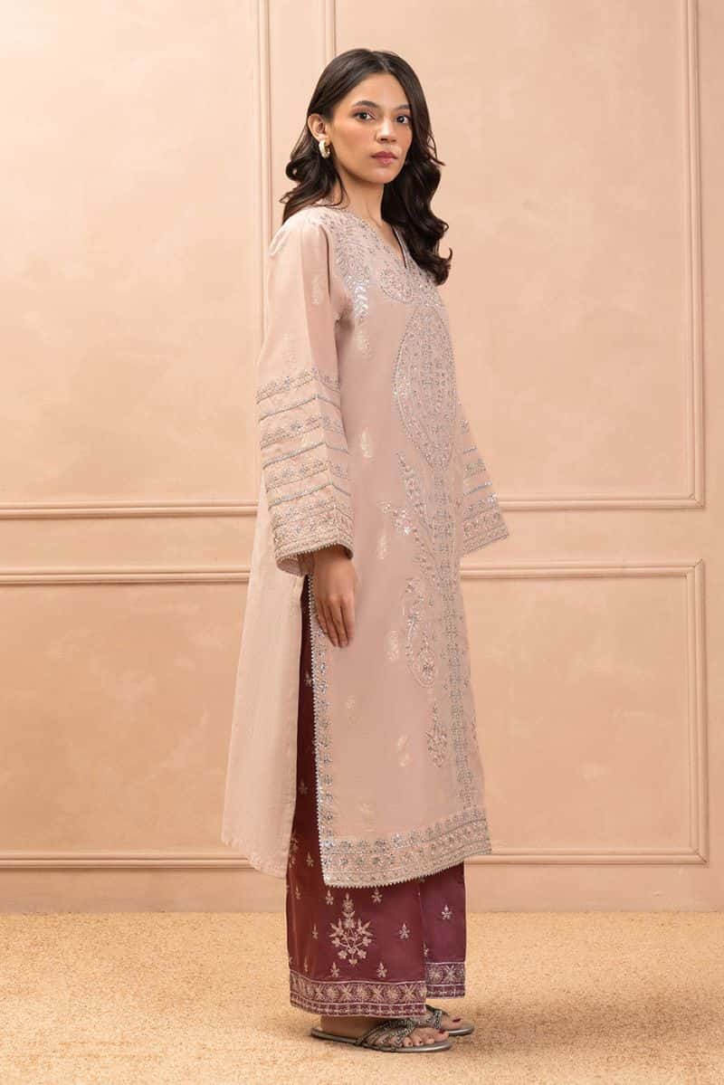 EMBROIDERED ZARI JACQUARD SHIRT (LUXURY PRET) - alternate view