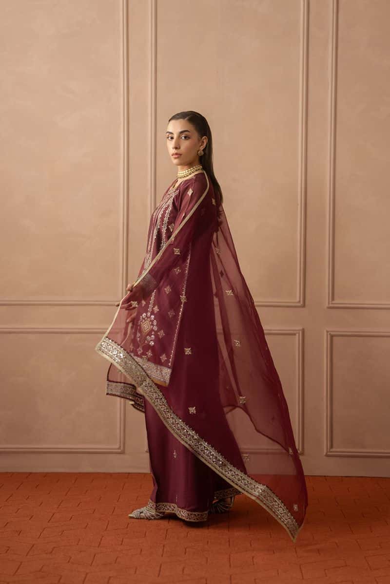 3 Piece Embroidered Paper Cotton Suit Luxury Pret - alternate view