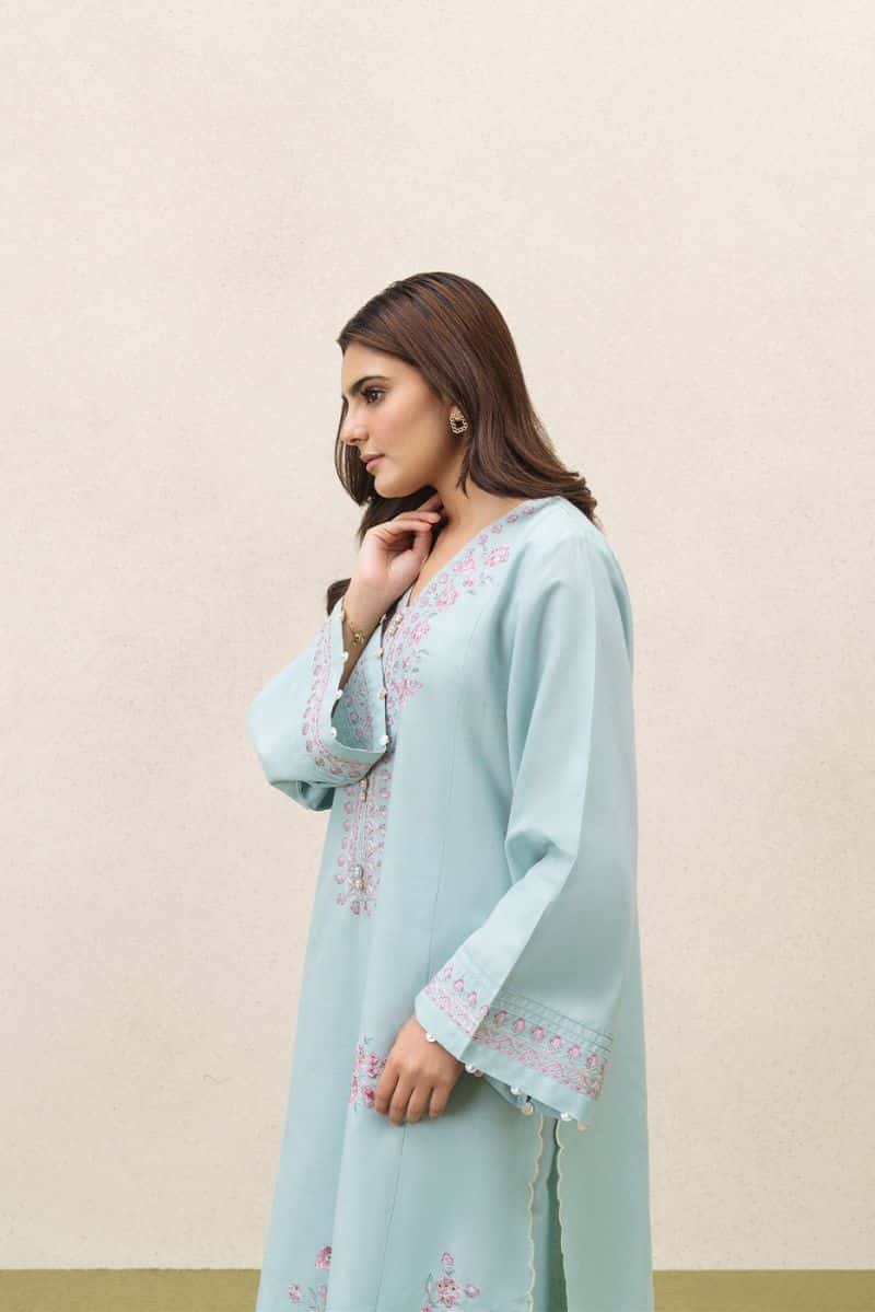 2 Piece Embroidered Khaddar Suit - Cerulean Resort Unstitched