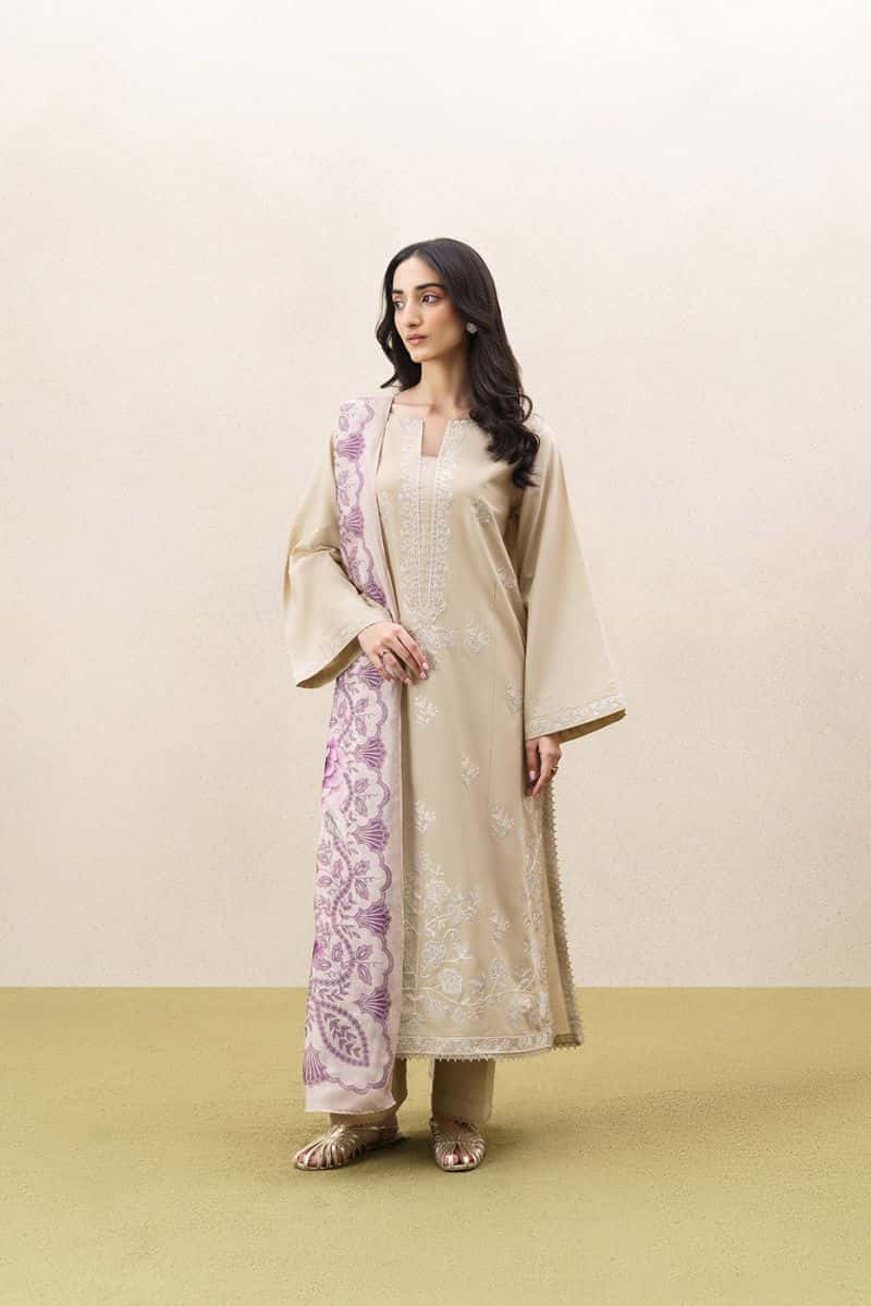 3 Piece Embroidered Lawn Suit - Ivory Garden Unstitched - alternate view