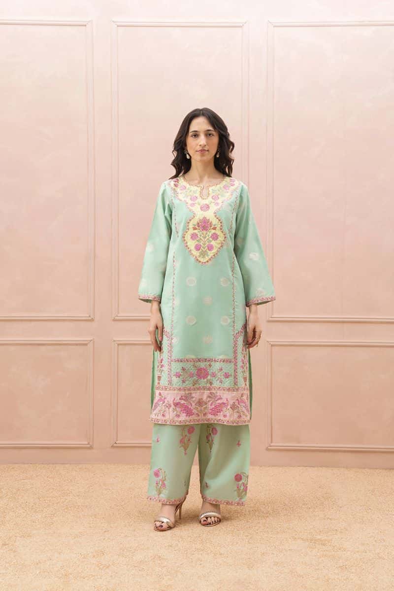 2 Piece Embroidered Zari Jacquard Suit Luxury Pret - alternate view
