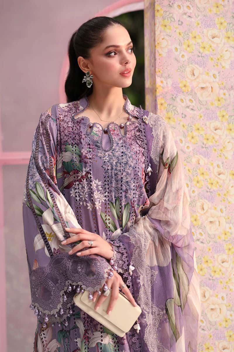 3 Piece Unstitched Embroidered Lawn Suit - alternate view