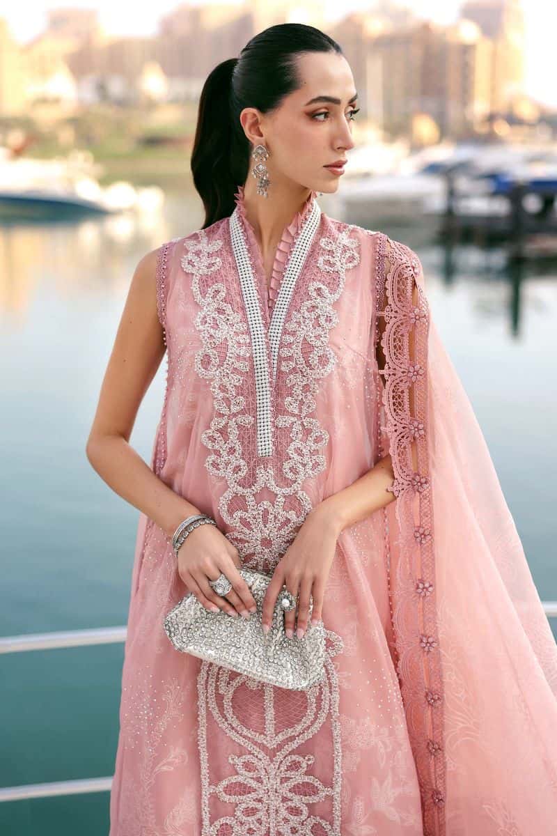 3 Piece Unstitched Embroidered Organza Suit - alternate view