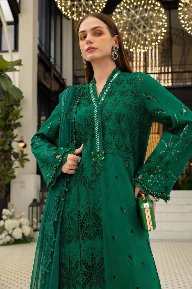 3 Piece Unstitched Embroidered Lawn Suit - alternate view