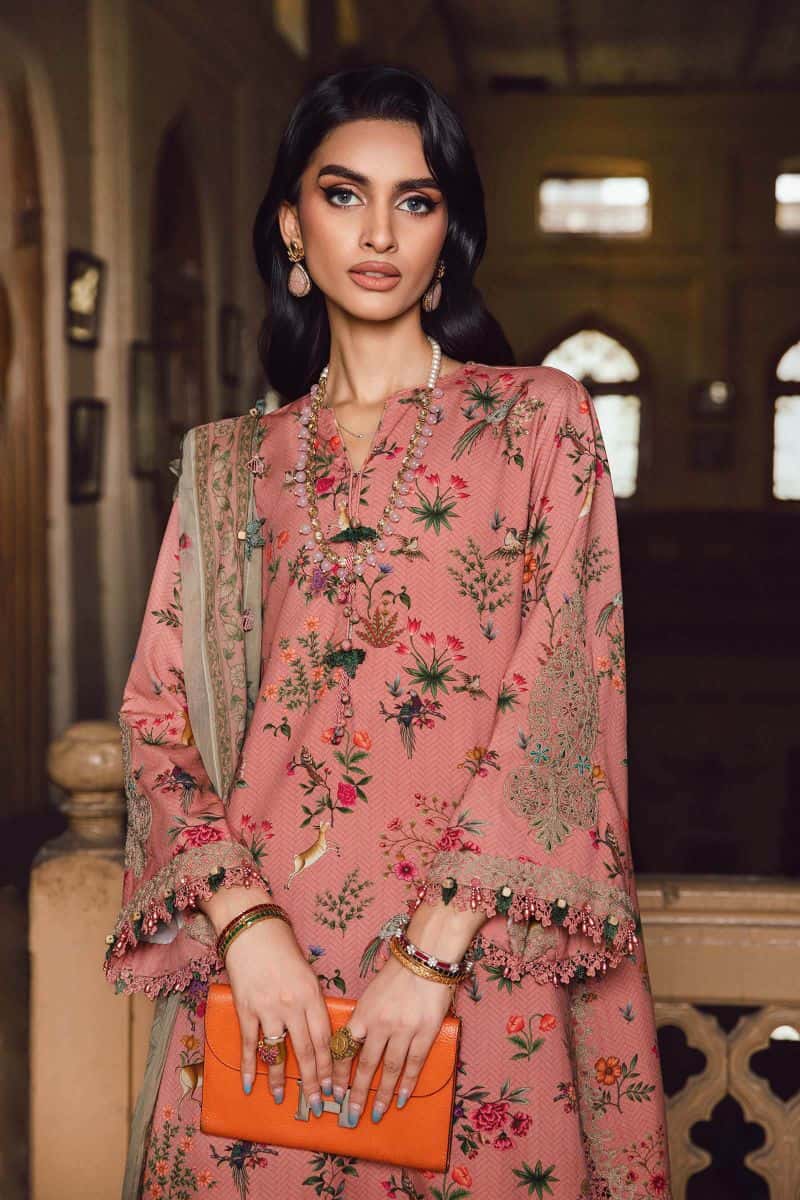 3 Piece Unstitched Embroidered Linen Suit | MPT-2707-A - alternate view