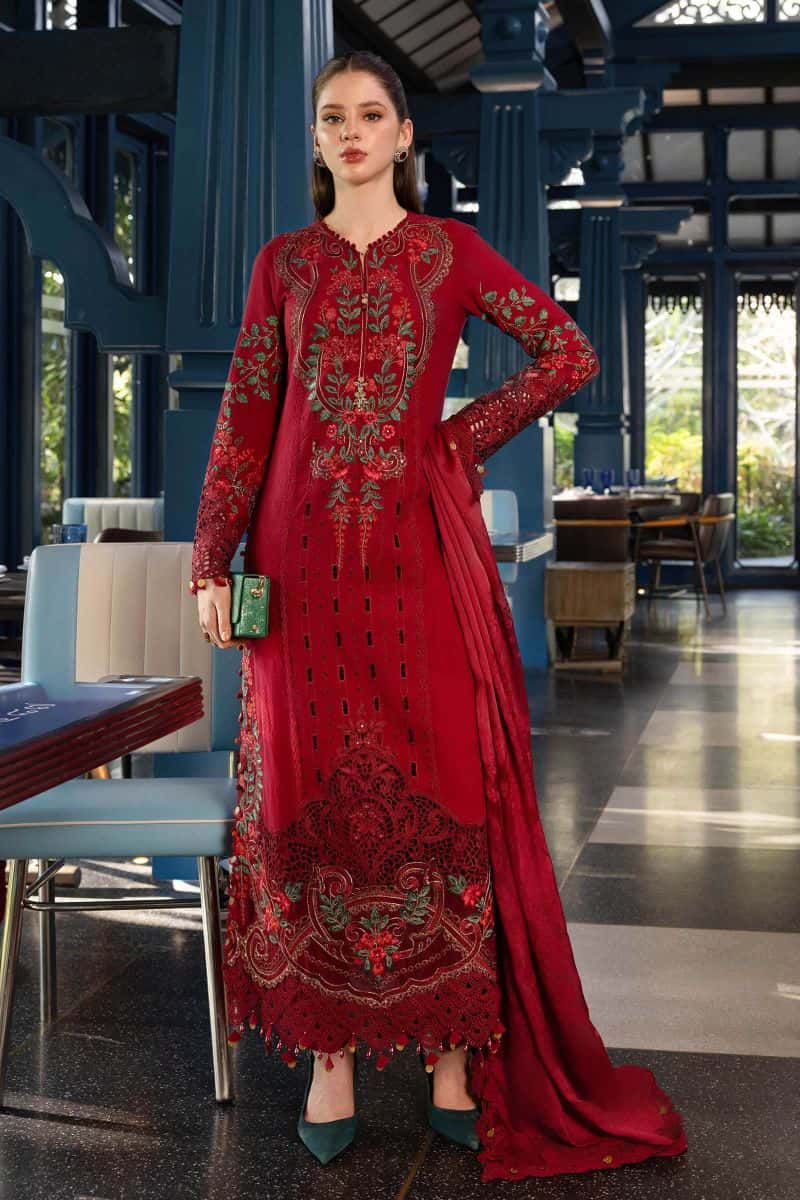 3 Piece Unstitched Embroidered Jacquard Lawn Suit